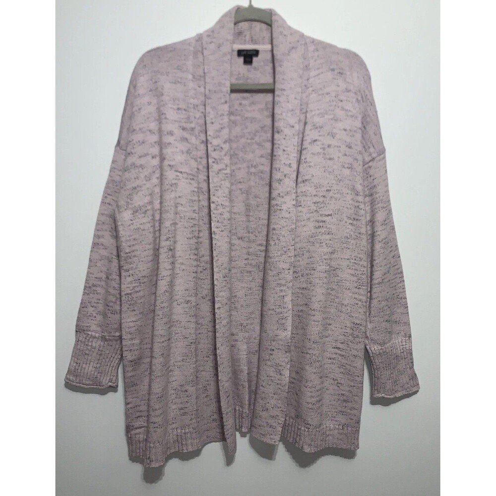 J. Jill Open Front Cardigan Sweater Purple Long Sleeve Cotton Blend Sz Large